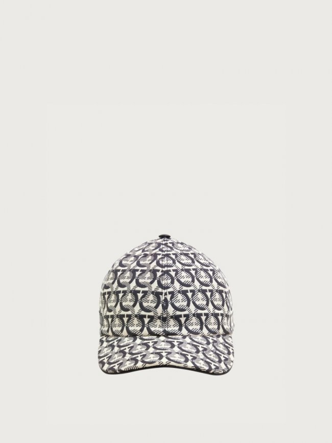 Ferragamo Men's Gancini Baseball Cap - Beige/Black | Quick Ship!