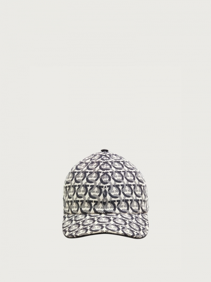 Ferragamo Men's Gancini Baseball Cap - Beige/Black | Quick Ship!