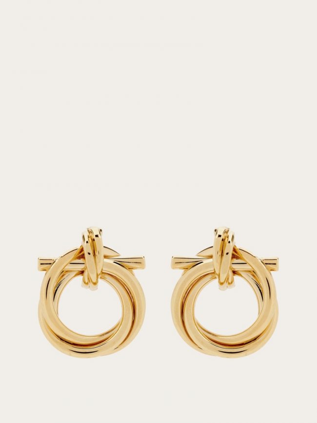 Ferragamo Women's Twisted Gancini Earrings - Gold | Quick Ship!
