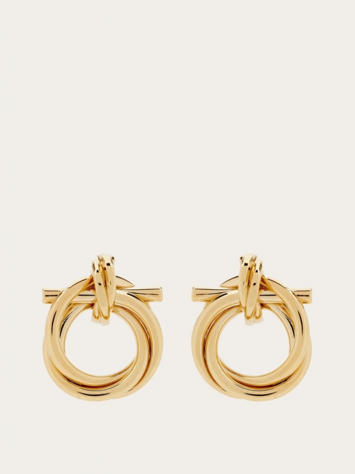 Ferragamo Women's Twisted Gancini Earrings - Gold | Quick Ship!
