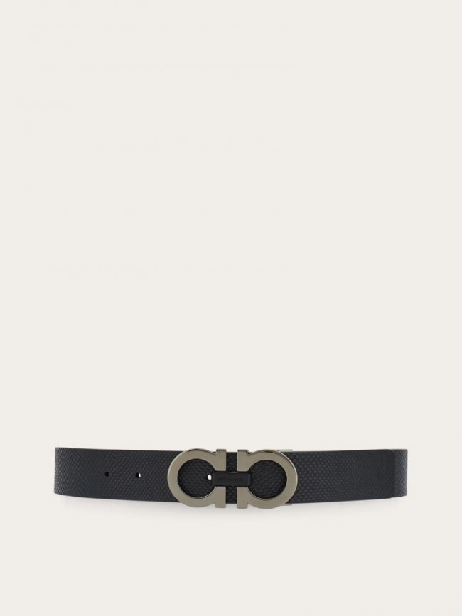Ferragamo Men's Reversible And Adjustable Gancini Belt - Black/Brown | Quick Ship!