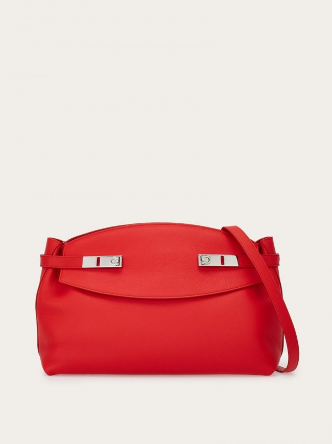 Ferragamo Women's Hug Soft Crossbody Bag - Flame Red | Quick Ship!