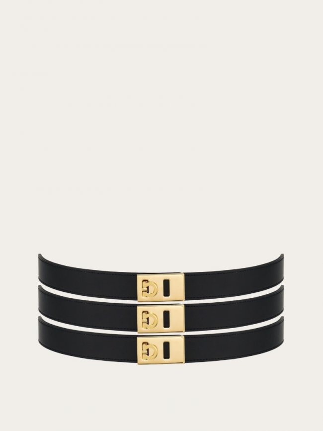 Ferragamo Women's Hug Fixed Belt - Black | Quick Ship!