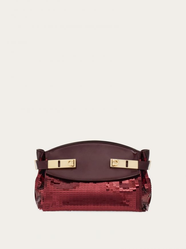 Ferragamo Women's Hug Soft Crossbody Bag - Burgundy | Quick Ship!