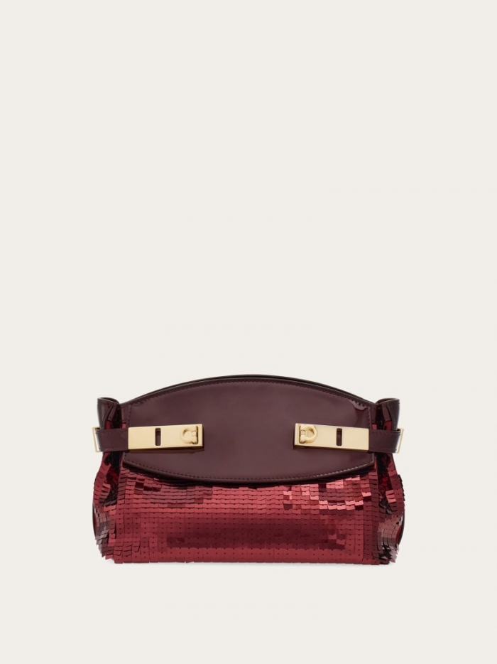 Ferragamo Women's Hug Soft Crossbody Bag - Burgundy | Quick Ship!