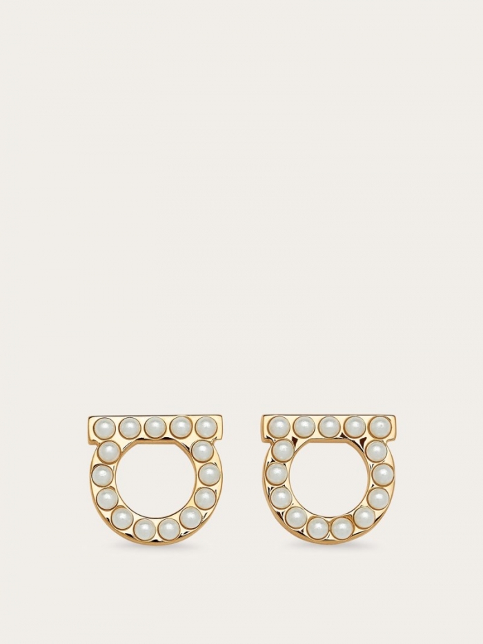 Ferragamo Women's Gancini Pearls Earrings - Gold | Quick Ship!