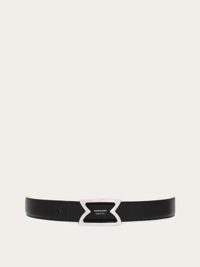 Ferragamo Men's Reversible Belt - Black/Flame Red | Quick Ship!