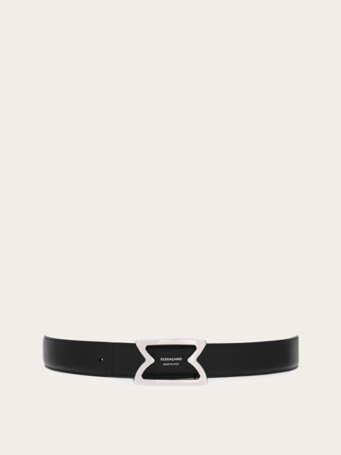 Ferragamo Men's Reversible Belt - Black/Flame Red | Quick Ship!