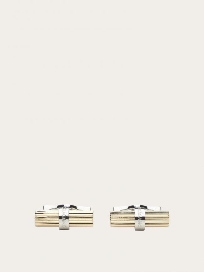 Ferragamo Men's Branded Cufflinks - Gold | Quick Ship!