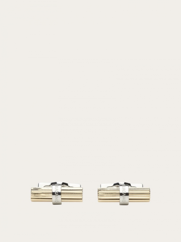 Ferragamo Men's Branded Cufflinks - Gold | Quick Ship!