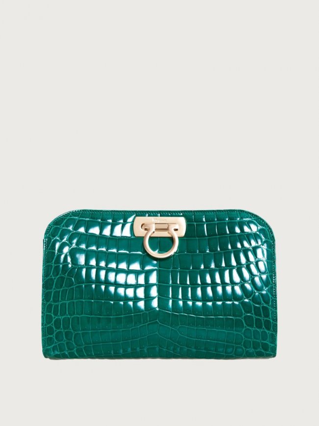 Ferragamo Women's Diana Clutch - Emerald | Quick Ship!
