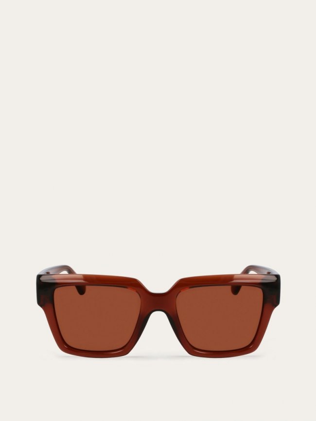Ferragamo Women's Sunglasses - Transparent Brown/Brown | Quick Ship!