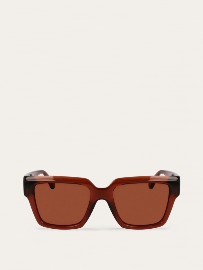 Ferragamo Women's Sunglasses - Transparent Brown/Brown | Quick Ship!