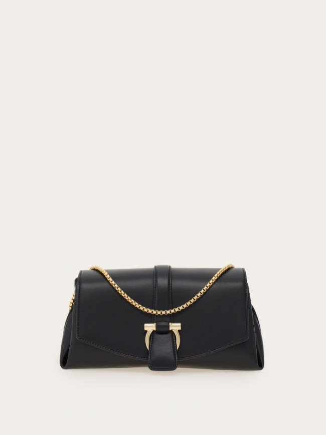 Ferragamo Women's Front Flap Crossbody Bag - Black | Quick Ship!