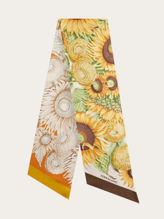 Ferragamo Women's Sunflower Print Bandeau - Ivory | Quick Ship!
