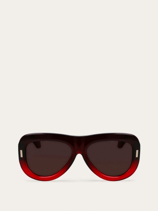 Ferragamo Women's Sunglasses - Transparent Dark Red/Brown | Quick Ship!