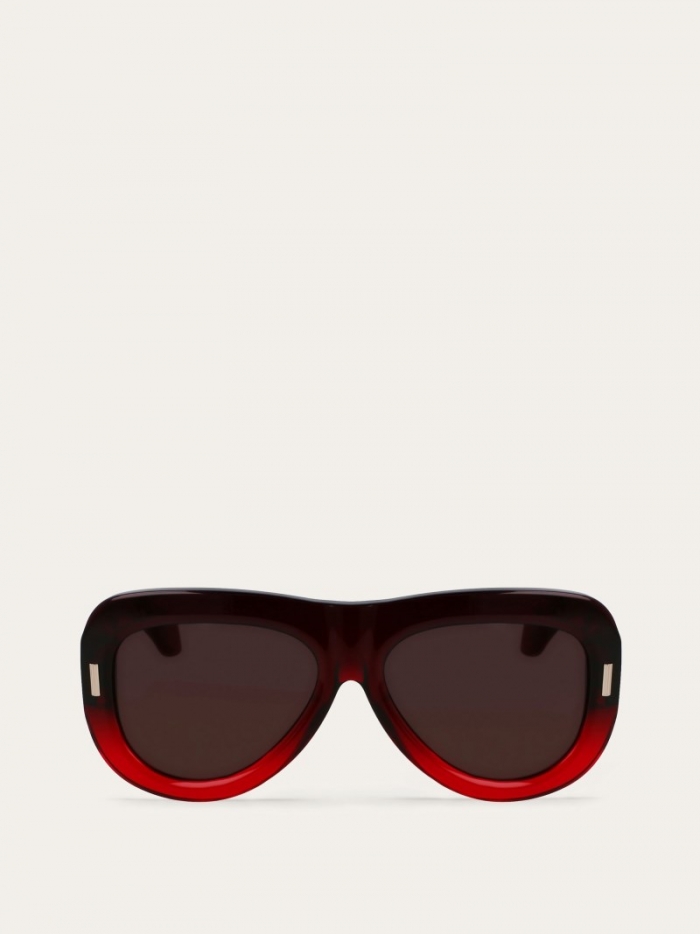 Ferragamo Women's Sunglasses - Transparent Dark Red/Brown | Quick Ship!