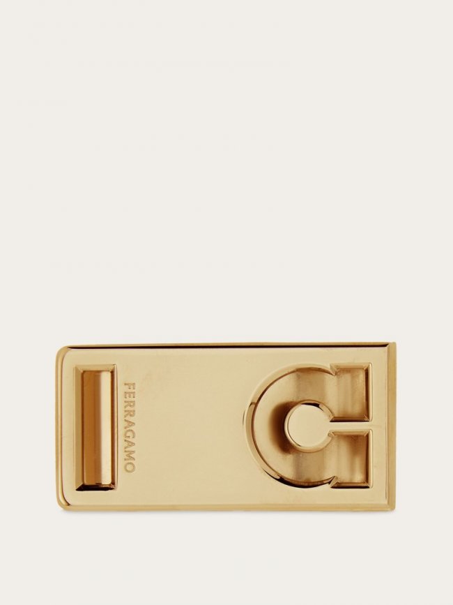 Ferragamo Men's Money Clip - Light Gold | Quick Ship!