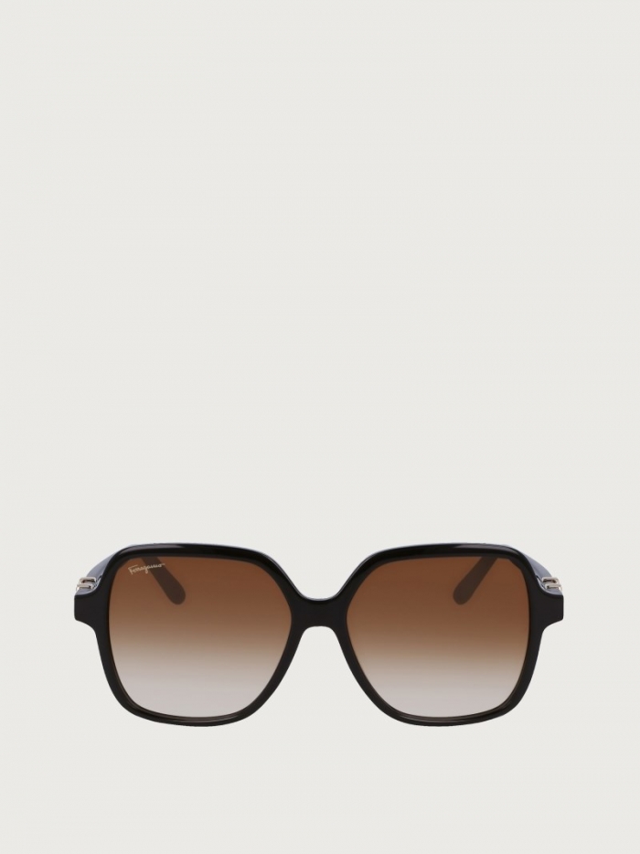 Ferragamo Women's Sunglasses - Dark Brown/Gradient Caramel | Quick Ship!