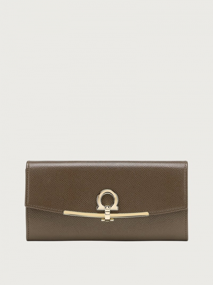 Ferragamo Women's Gancini Continental Wallet - Cumin | Quick Ship!
