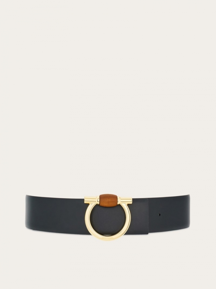 Ferragamo Women's Reversible Gancini Belt - Black/Testa Di Moro | Quick Ship!