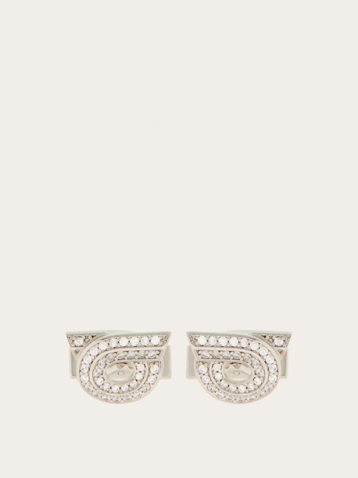 Ferragamo Men's Gancini Cufflinks - Palladium | Quick Ship!