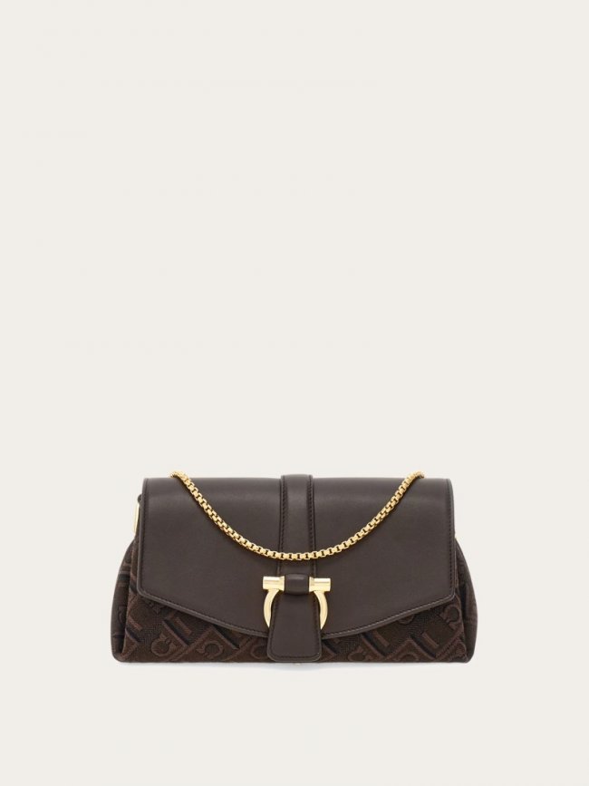 Ferragamo Women's Front Flap Crossbody Bag - Espresso | Quick Ship!