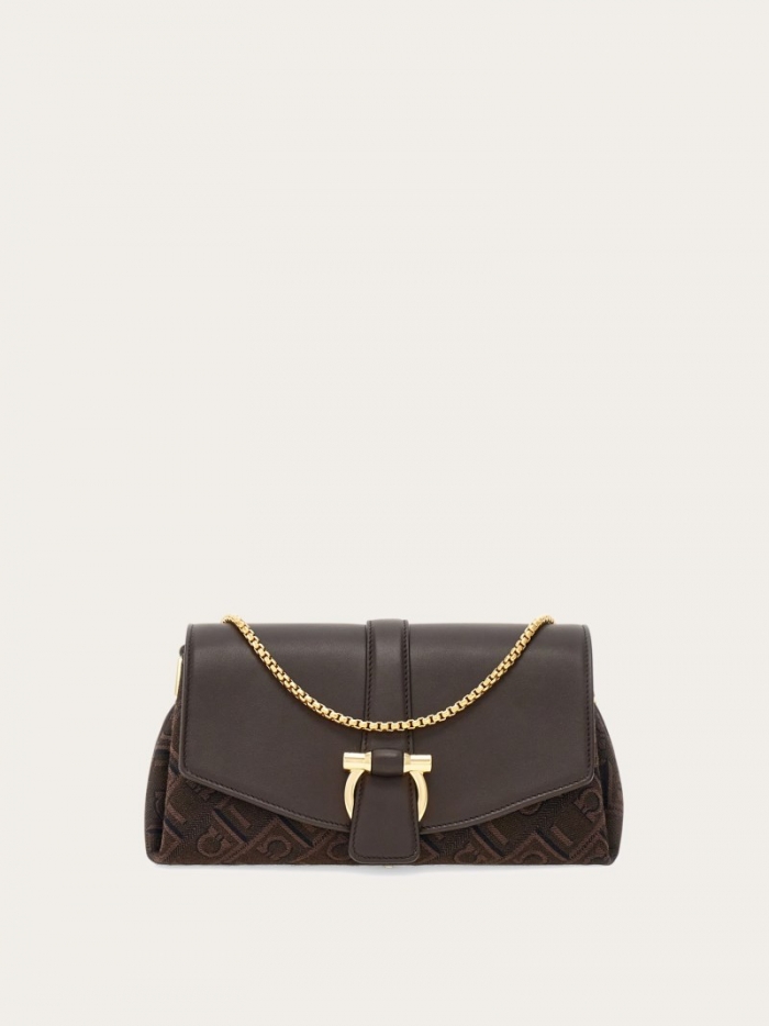 Ferragamo Women's Front Flap Crossbody Bag - Espresso | Quick Ship!