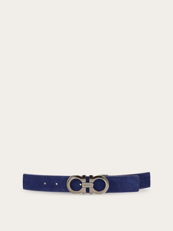 Ferragamo Men's Adjustable Gancini Belt - Midnight Blue | Quick Ship!