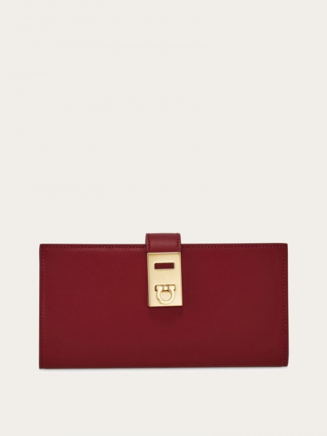Ferragamo Women's Hug Continental Wallet - Bourgogne/Stone | Quick Ship!
