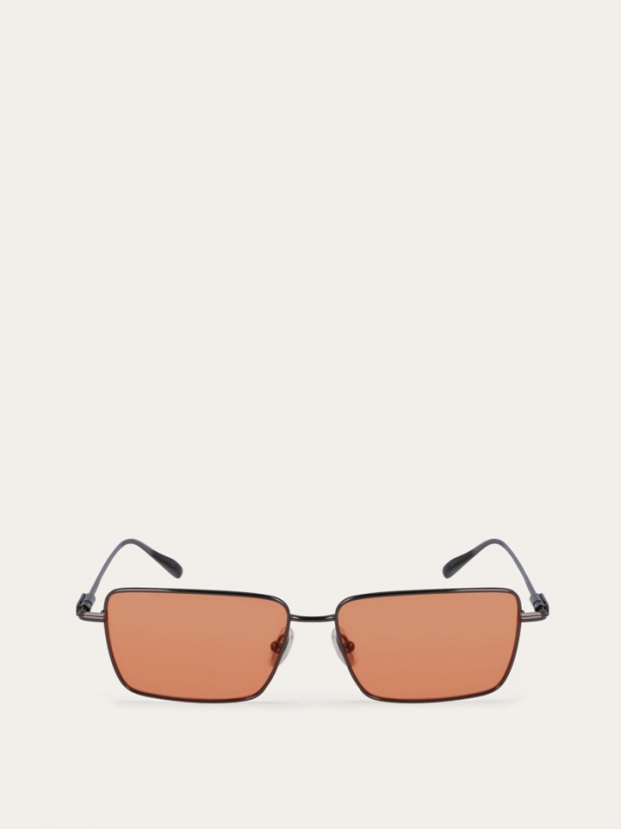 Ferragamo Men's Sunglasses - Dark Gun/Orange | Quick Ship!