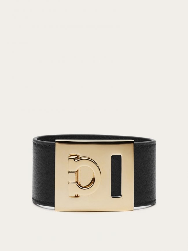 Ferragamo Women's Gancini Bracelet - Black (Size 17) | Quick Ship!