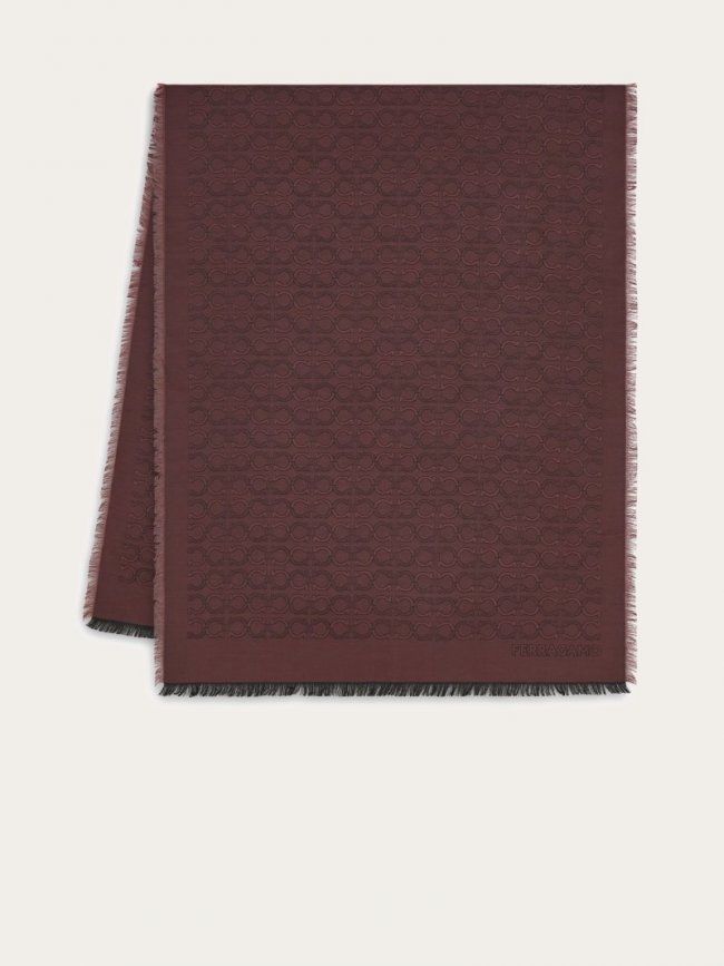 Ferragamo Men's Silk And Cashmere Stole - Bordeaux | Quick Ship!