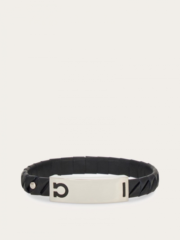 Ferragamo Men's Gancini Bracelet - Black | Quick Ship!