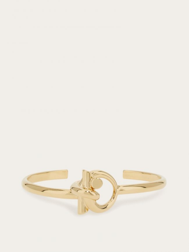 Ferragamo Women's Bangle With Gancini - Gold (Size L) | Quick Ship!
