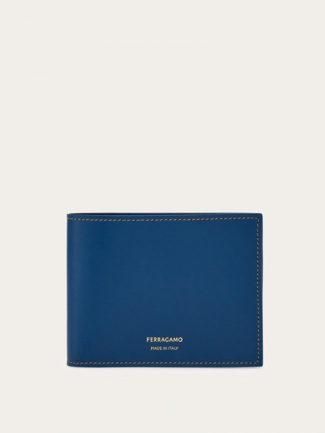 Ferragamo Men's Bicolor Wallet - Blue Teal | Quick Ship!