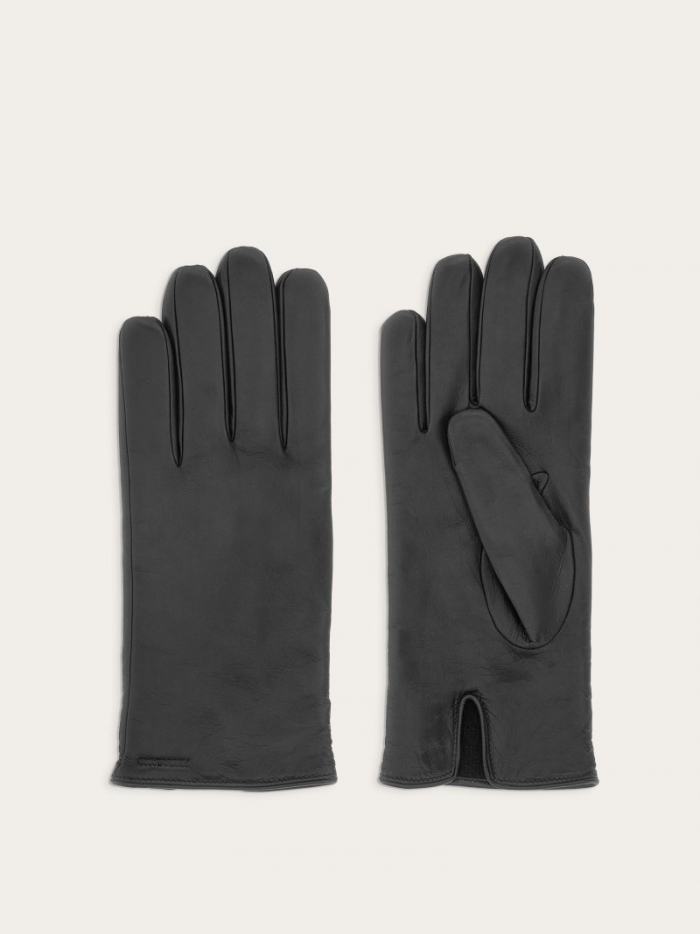 Ferragamo Men's Lined Gloves - Black | Quick Ship!