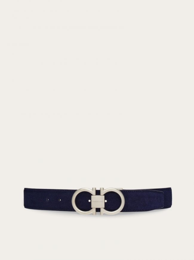 Ferragamo Men's Adjustable Gancini Belt - Midnight Blue | Quick Ship!