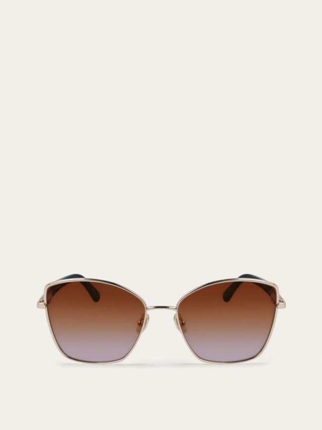 Ferragamo Women's Sunglasses - Gold/Gradient Brown | Quick Ship!