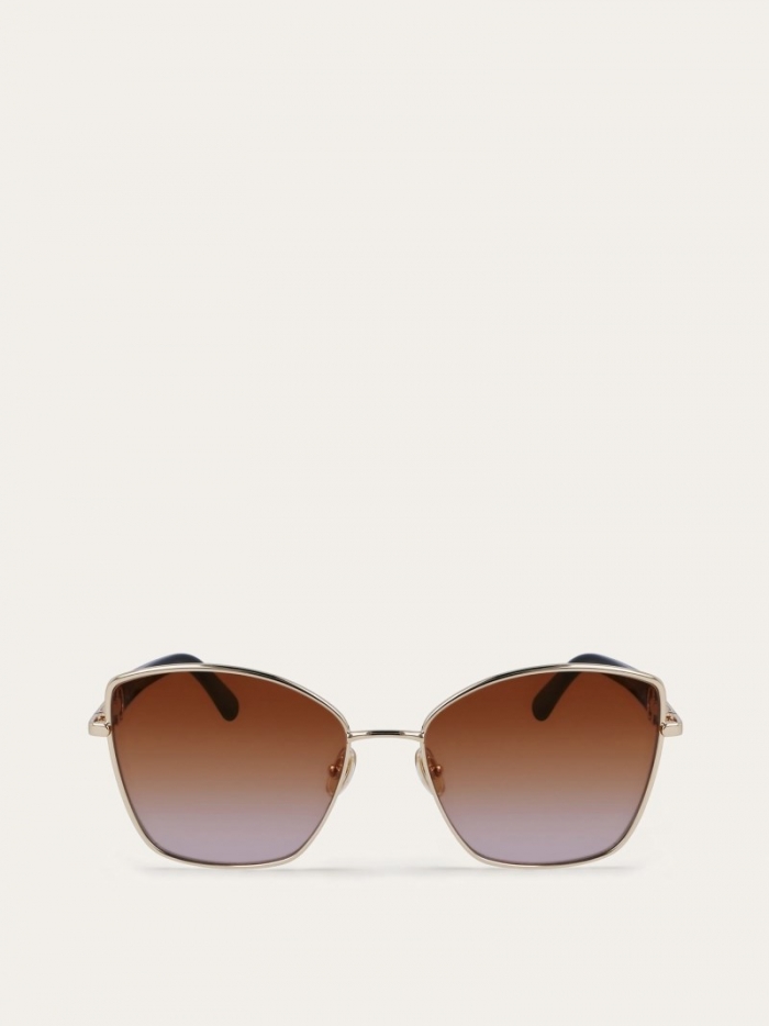 Ferragamo Women's Sunglasses - Gold/Gradient Brown | Quick Ship!