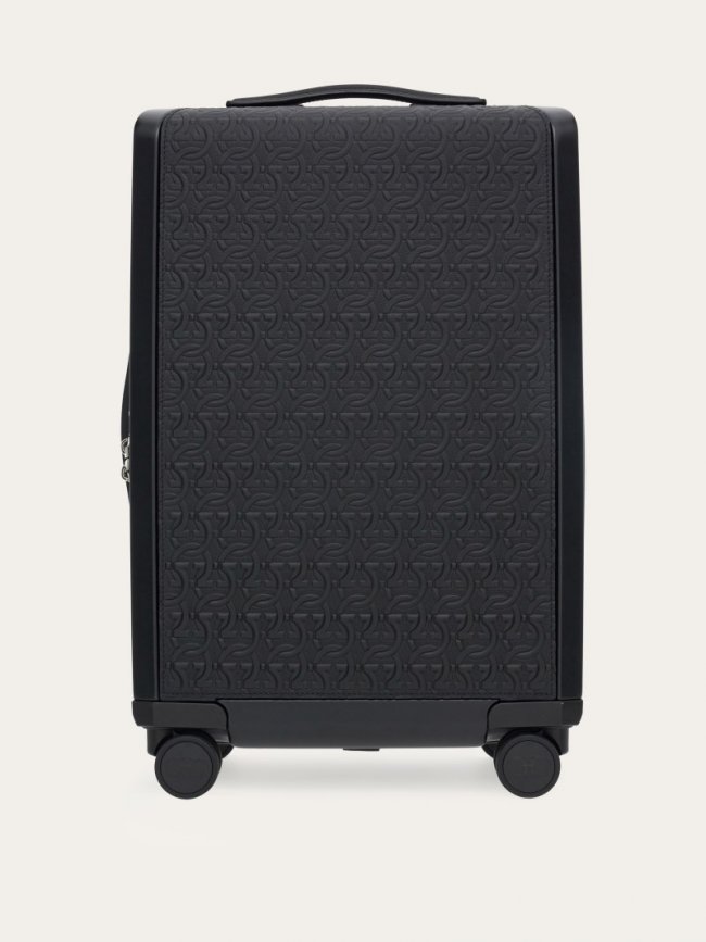 Ferragamo Men's Embossed Gancini Hand Luggage - Black | Quick Ship!