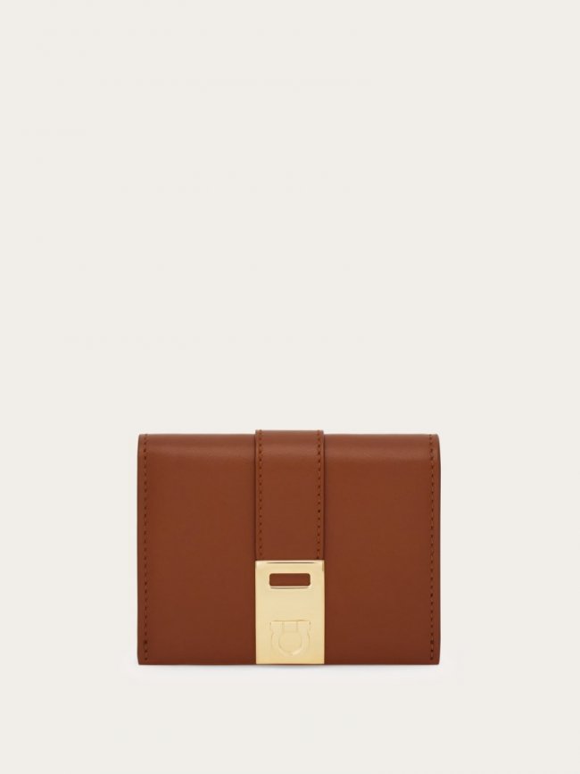 Ferragamo Women's Hug Compact Wallet - Cognac | Quick Ship!