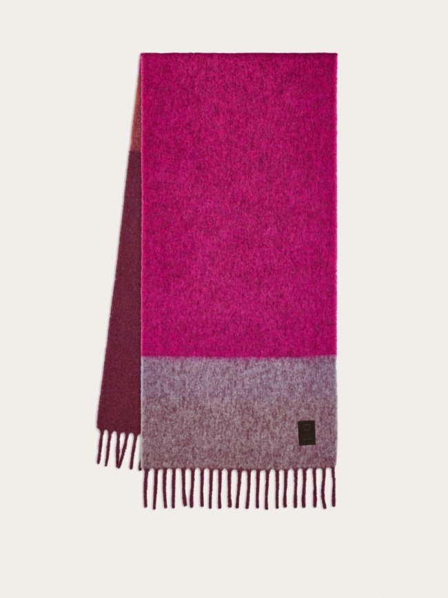 Ferragamo Women's Alpaca-Blend Scarf - Oxford Blue/Fuchsia | Quick Ship!