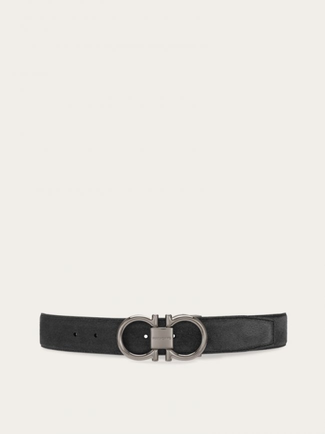 Ferragamo Men's Adjustable Gancini Belt - Dark Silver | Quick Ship!