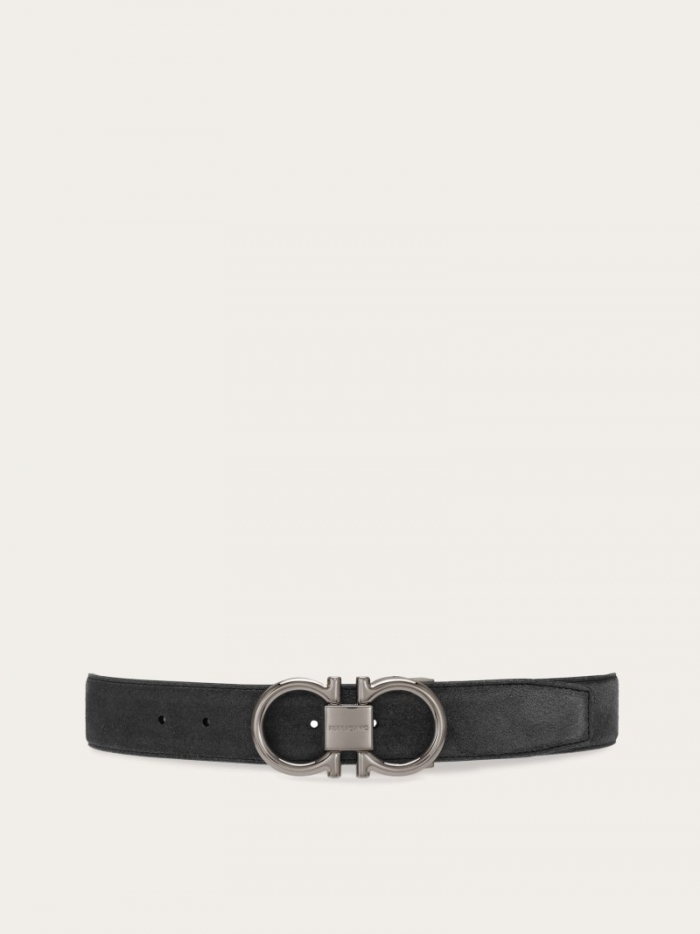 Ferragamo Men's Adjustable Gancini Belt - Dark Silver | Quick Ship!
