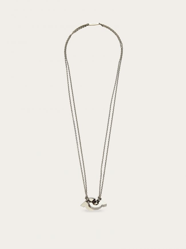 Ferragamo Men's Gancini Pendant Necklace - Palladium | Quick Ship!