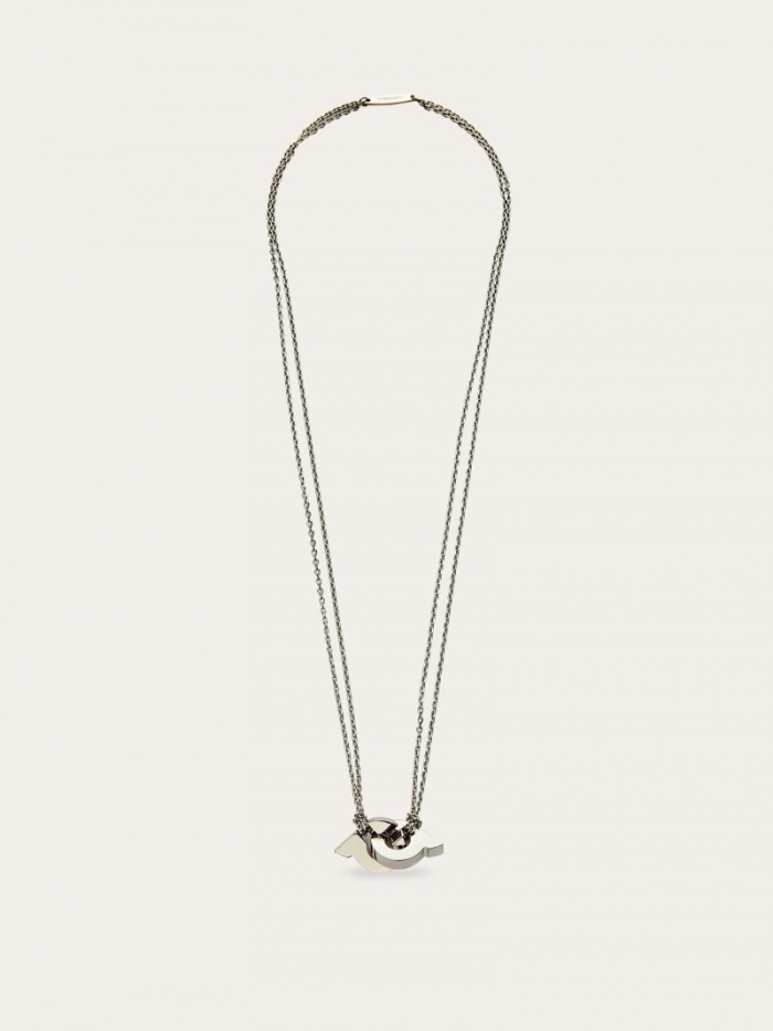 Ferragamo Men's Gancini Pendant Necklace - Palladium | Quick Ship!