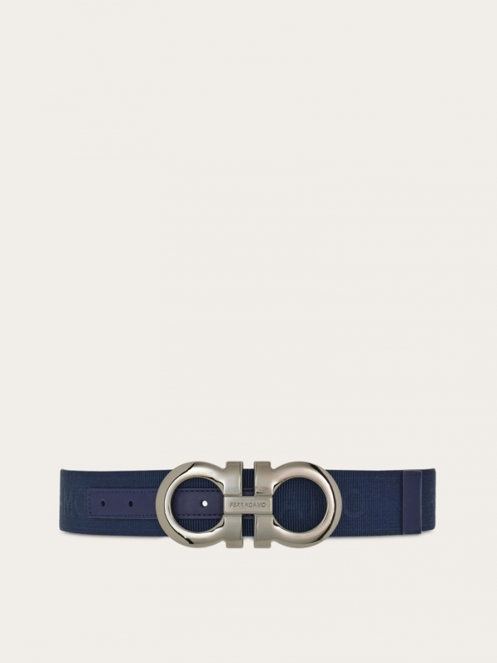 Ferragamo Men's Fixed Gancini Belt - Midnight Blue | Quick Ship!