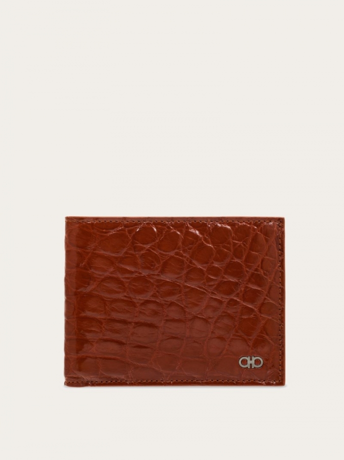 Ferragamo Men's Gancini Wallet - Mogensen Brown | Quick Ship!