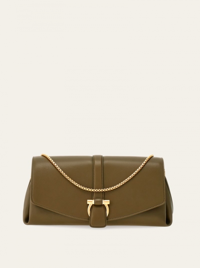 Ferragamo Women's Front Flap Crossbody Bag - Olive Green | Quick Ship!